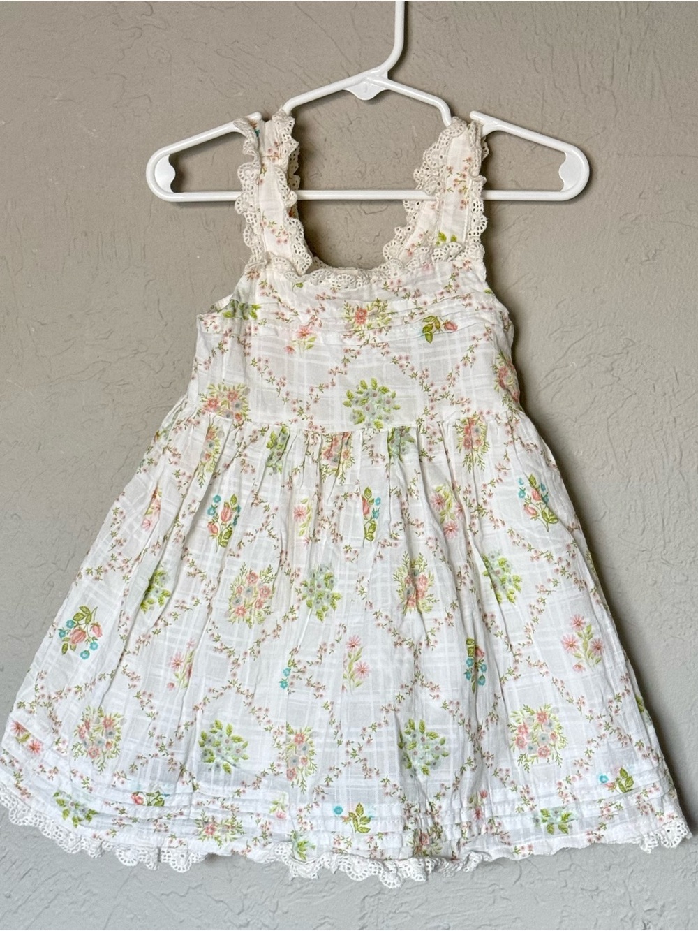 Haute Hippie White Floral Lace-Trim Girls Sundress